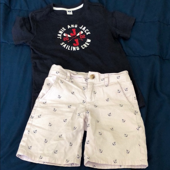 Janie and Jack T shirt and short 4-5 T - Picture 3 of 9